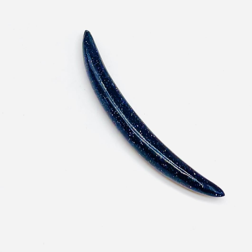 Blue Sunstone Crystal Curved Septum Tusk, Tribal Septum, Nose Pincher, Hand Crafted Organic Gauges, Size:- 12g (2mm) to 0000g (12mm) & Customized Wholesale Also Available