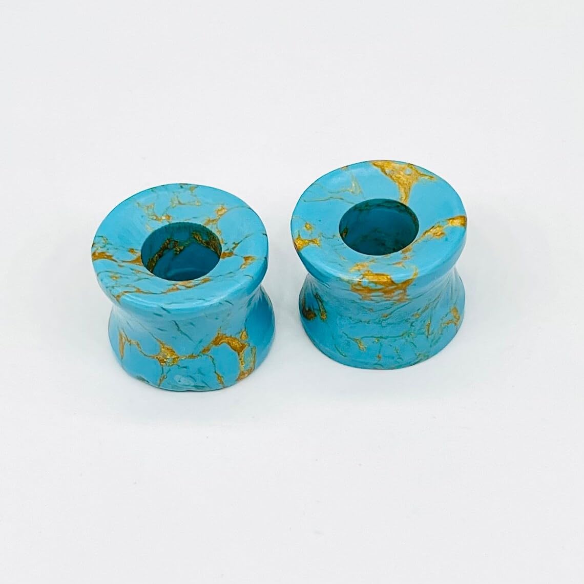 American Blue Copper Turquoise Crystal Body Jewelry Plug Tunnel Naga Earrings for Ear Piercing 4mm to 40mm (6g to 40mm) Ear Plugs Gauges for Earrings