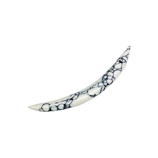 Howlite Crystal Curved Septum Tusk Gauges, Size 12g to 1/2", Wholesale Available