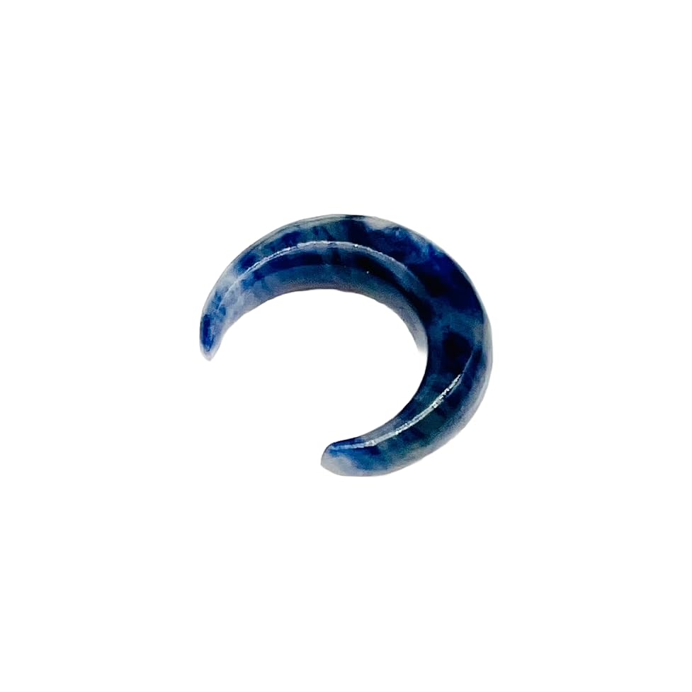 Uni Craft Natürlicher Sodalith-Kristall, handgefertigt, Tribal-Septum-Pincher-Messgerät, Naga-Piercing-Schmuck, 12 g (2 mm) bis 0000 g (12 mm), individuelle Größen, Großhandel erhältlich