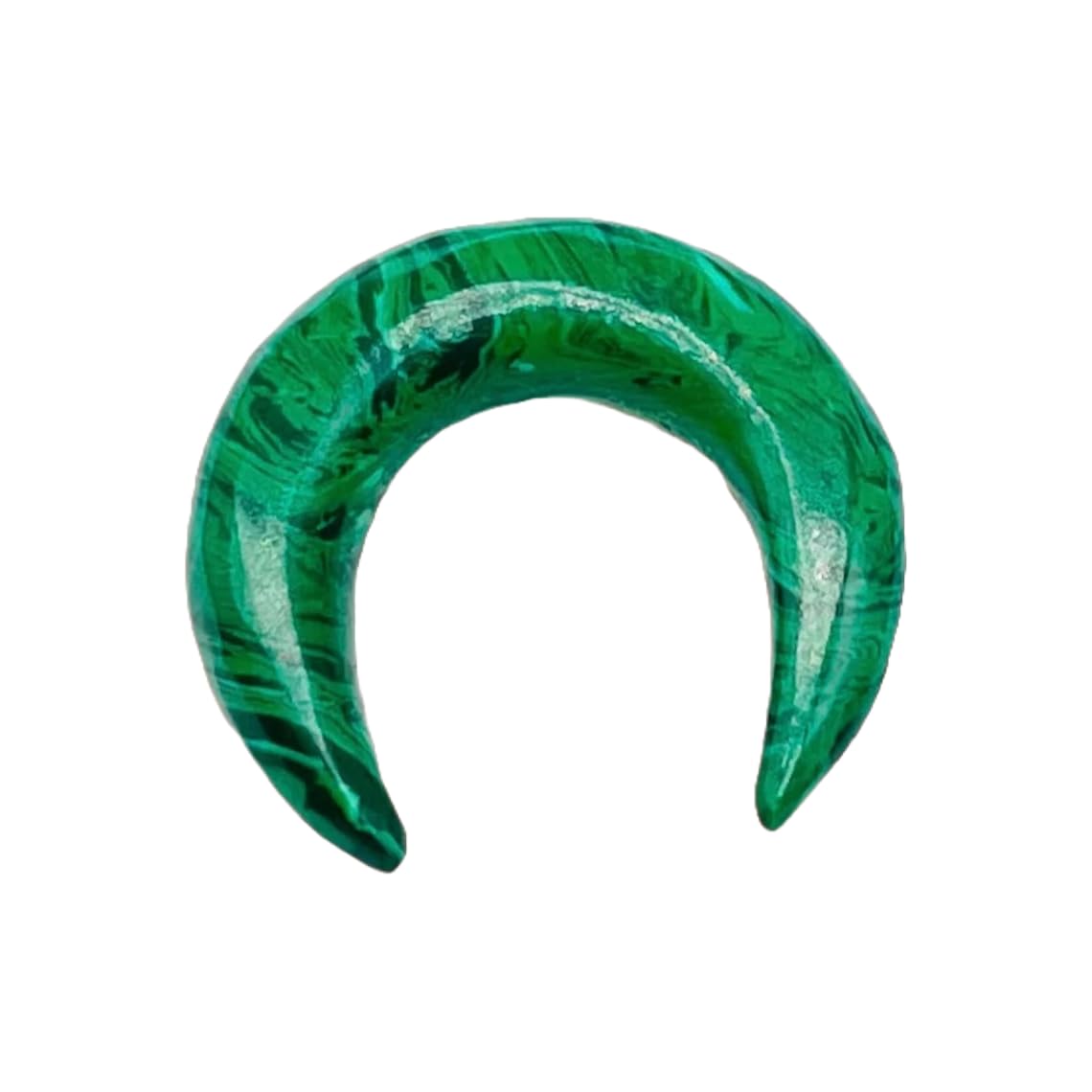 Green Malachite Crystal Handmade Naga Body Piercing Jewelry, Tribal Septum Pincher Gauges, 12g (2mm) to 1/2 inch (12mm), Customizable Sizes