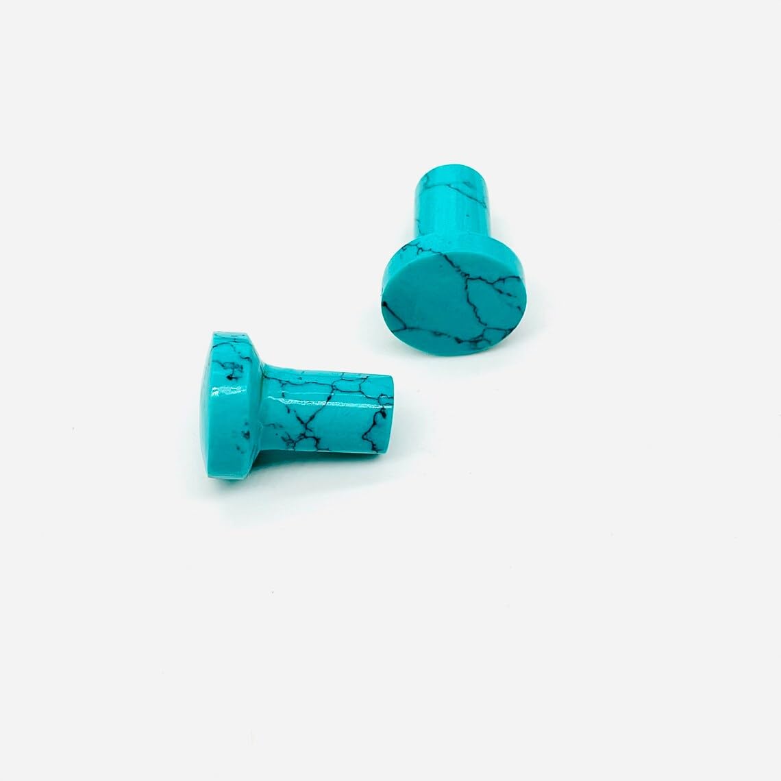 Blue Turquoise Crystal Body Jewelry Plugs, 8g to 1 inch, Set of 2