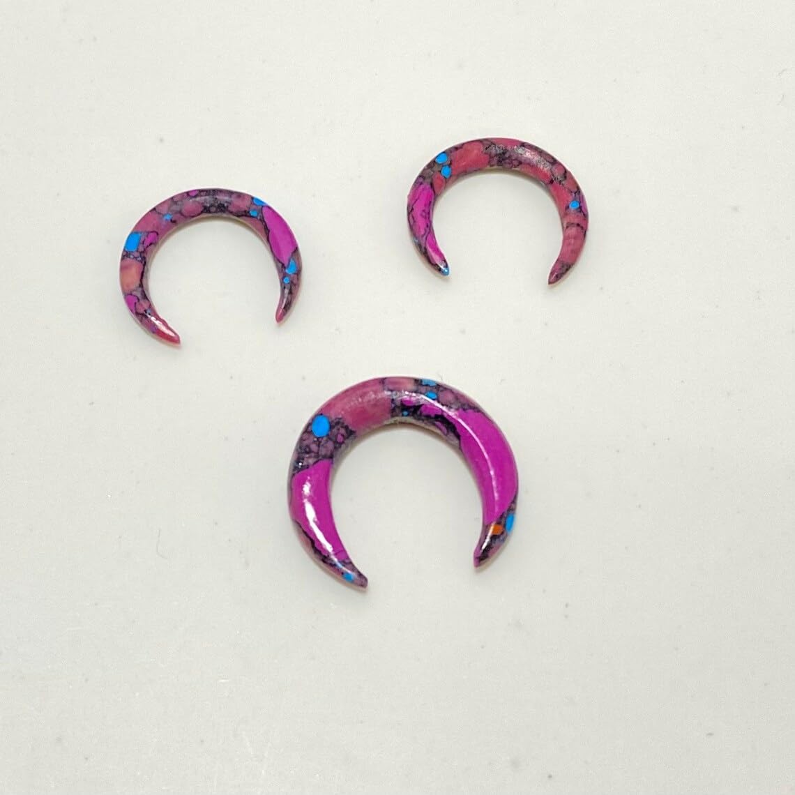 Naga Body Jewelry Purple Turquoise Crystal Septum Pincher for Nse Piercing, 12g (2mm) to 1/2" (12mm) - Customized Size & Wholesale Available