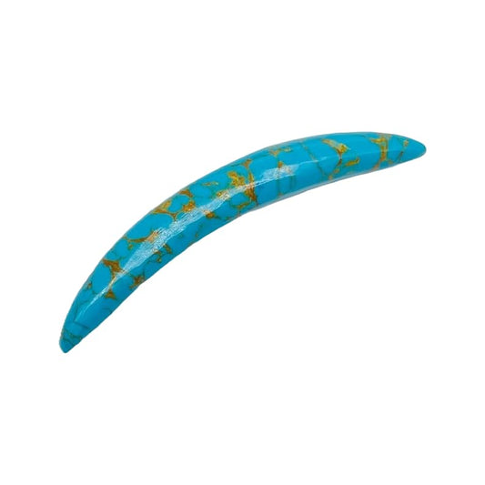 American Blue Copper Turquoise Crystal Naga Septum Curved Tusk Body Jewelry - 12g (2mm) to 1/2" (12mm) Size, Wholesale Available