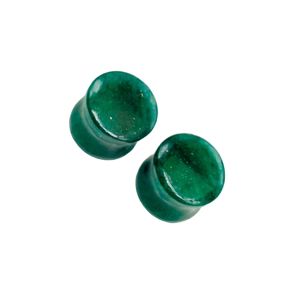 Natural Aventurine Gemstone Gauges, 3mm (8g) to 54mm (2-1/8 inch), Round Double Flared Plugs