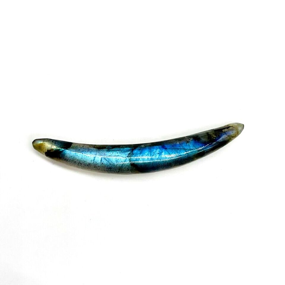 Body Jewelry Natural Flashy Labradorite Crystal Handmade Curved Septum Tusk Body Piercing Naga Jewelry Gauge Size 12g (2mm) to 0000g (12mm) Customized Wholesale Also Available