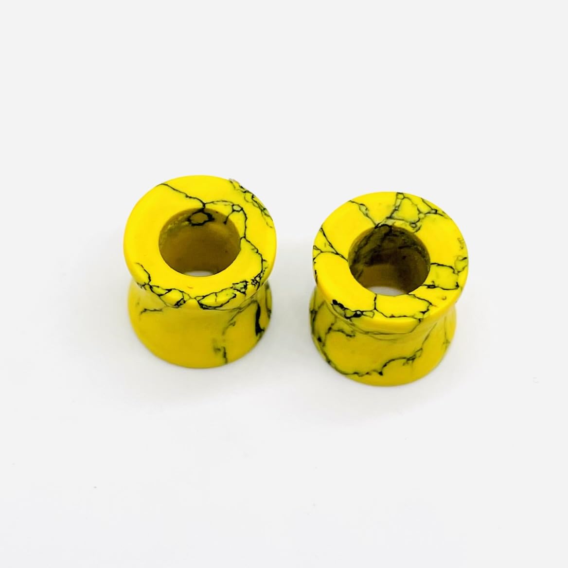 Body Jewelry Pair of Yellow Turquoise Crystal Naga Body Piercing Jewelry Gauges Plugs Tunnels (4mm to 40mm) Customized Size & Wholesale Also Available
