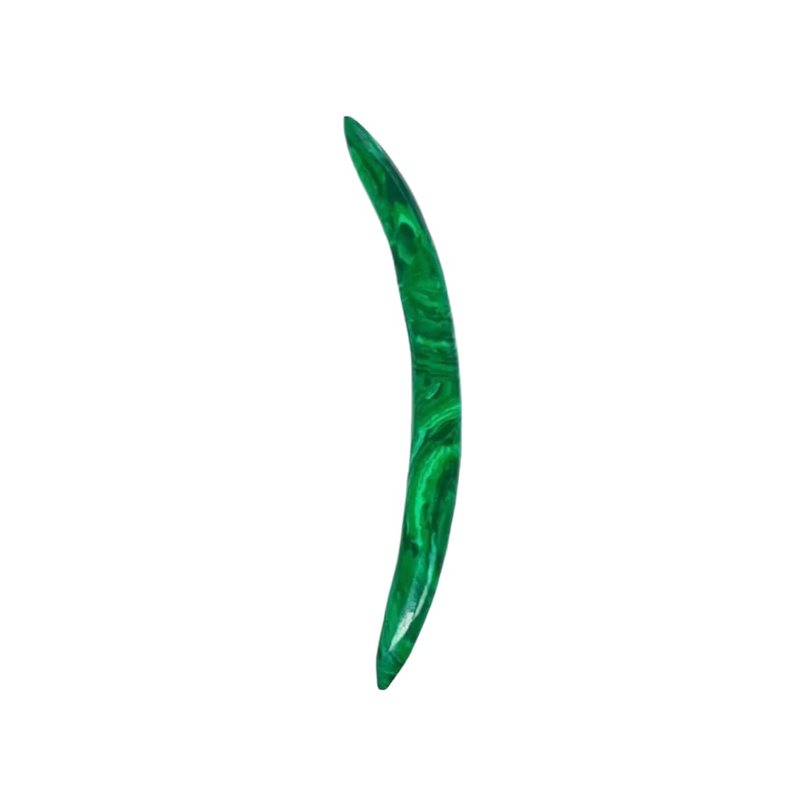 Green Malachite Crystal Handmade Naga Body Piercing Jewelry, Septum Curved Tusk Spike Gauges, 12g (2mm) to 1/2 inch (12mm), Customizable Sizes