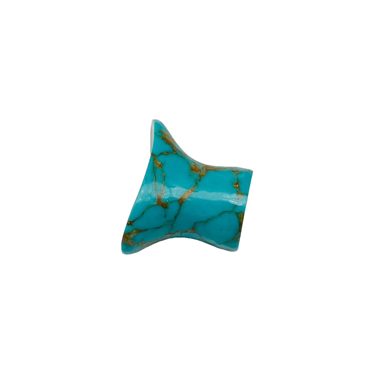 Uni Crafts handgefertigte Labret-Plug-Gauges mit blauem Kupfer-Türkis-Kristall, 2 mm (12 g) bis 30 mm
