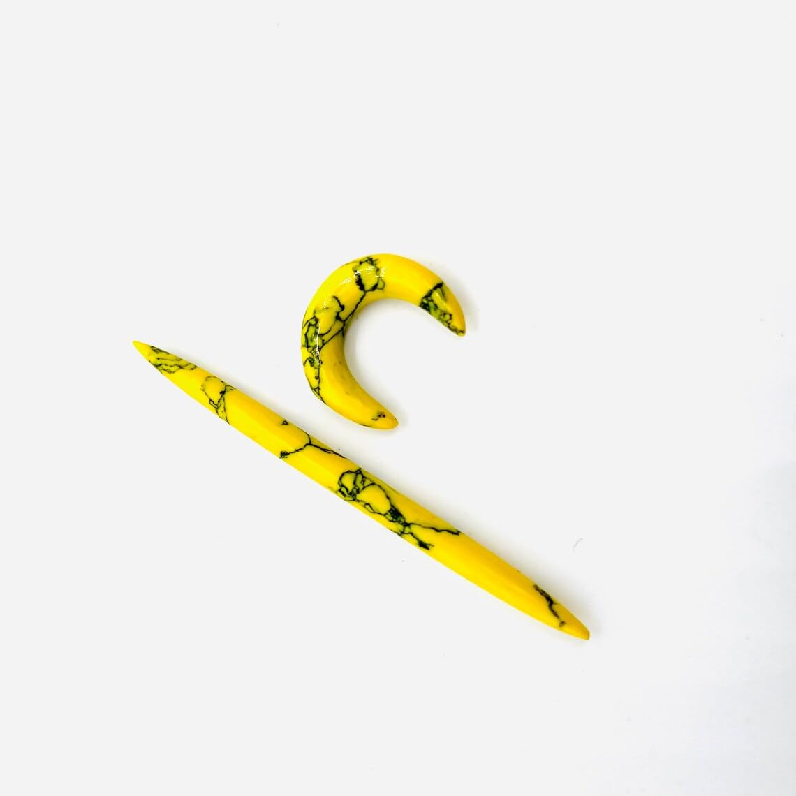 Naga Body Jewelry Yellow Turquoise Crystal Handmade Nose Piercing Septum Pincher/Tusk Spike 12g (2mm) to 1/2" (12mm) Customized Size & Wholesale Also Available