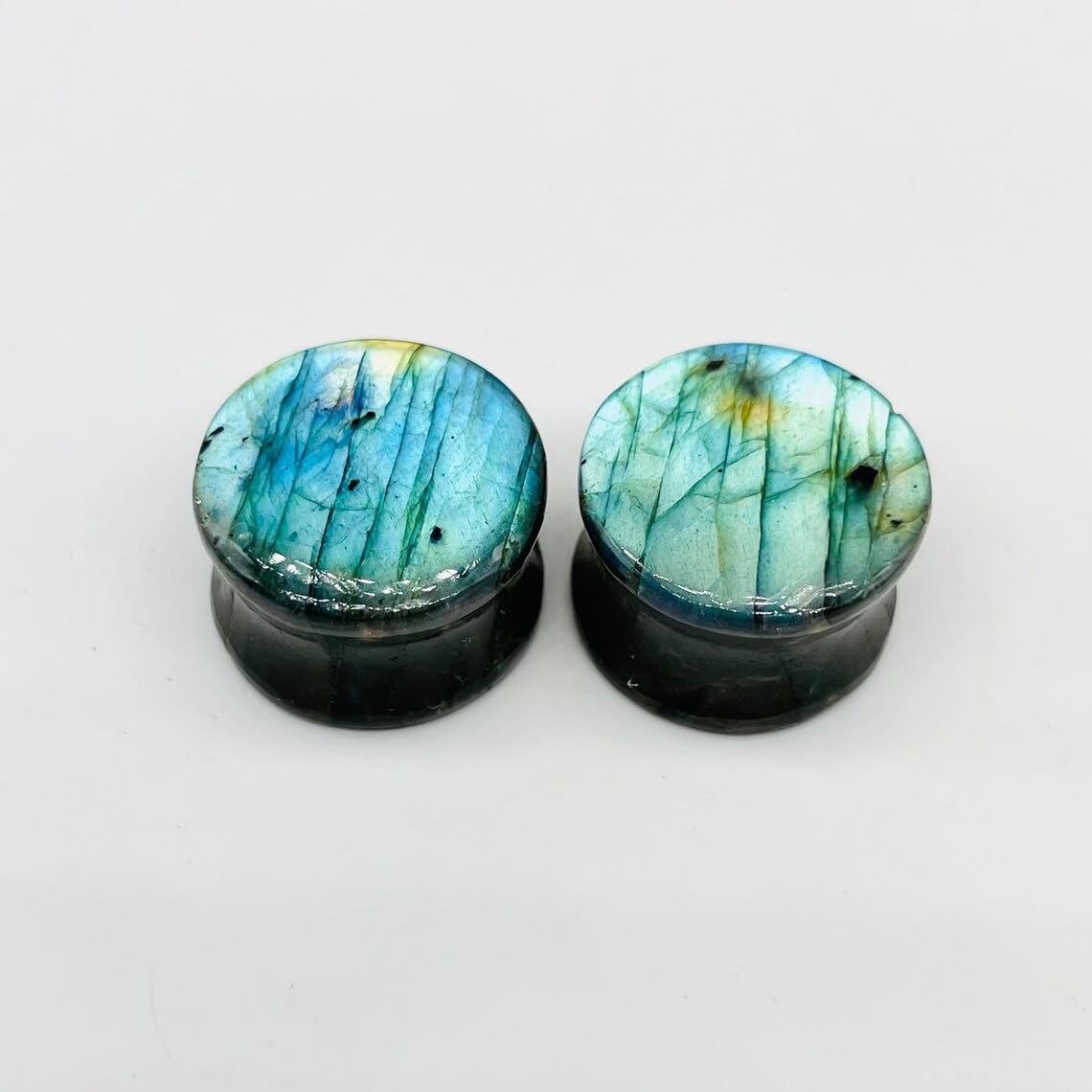 Natural Labradorite Gemstone Handmade Naga Body Piercing Ear Gauges Plugs Jewelry, Customized Size & Wholesale Avaiolable