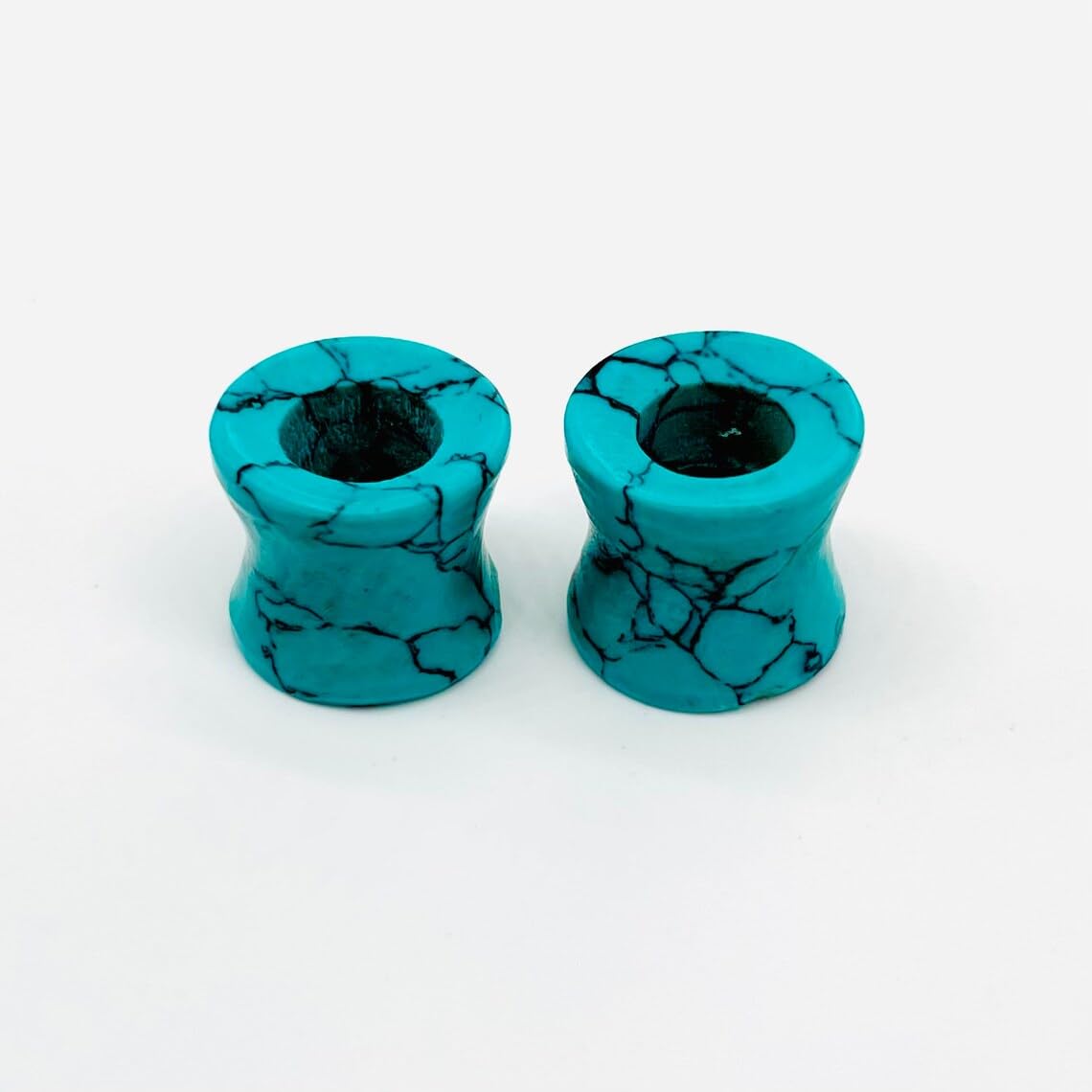 Blue Turquoise Crystal Body Jewelry Plugs Tunnels, 4mm-40mm, 2pc Set