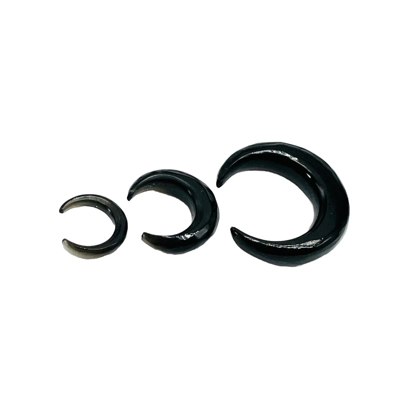 Natural Black Onyx Gemstone Handmade Naga Body Piercing Tribal Septum Horseshoe Pincher Gauges, 2mm (12g) to 12mm (1/2")