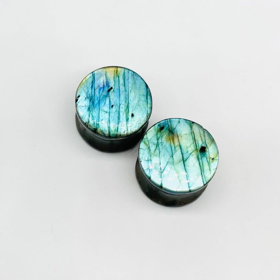 Natural Labradorite Gemstone Handmade Naga Body Piercing Ear Gauges Plugs Jewelry, Customized Size & Wholesale Avaiolable