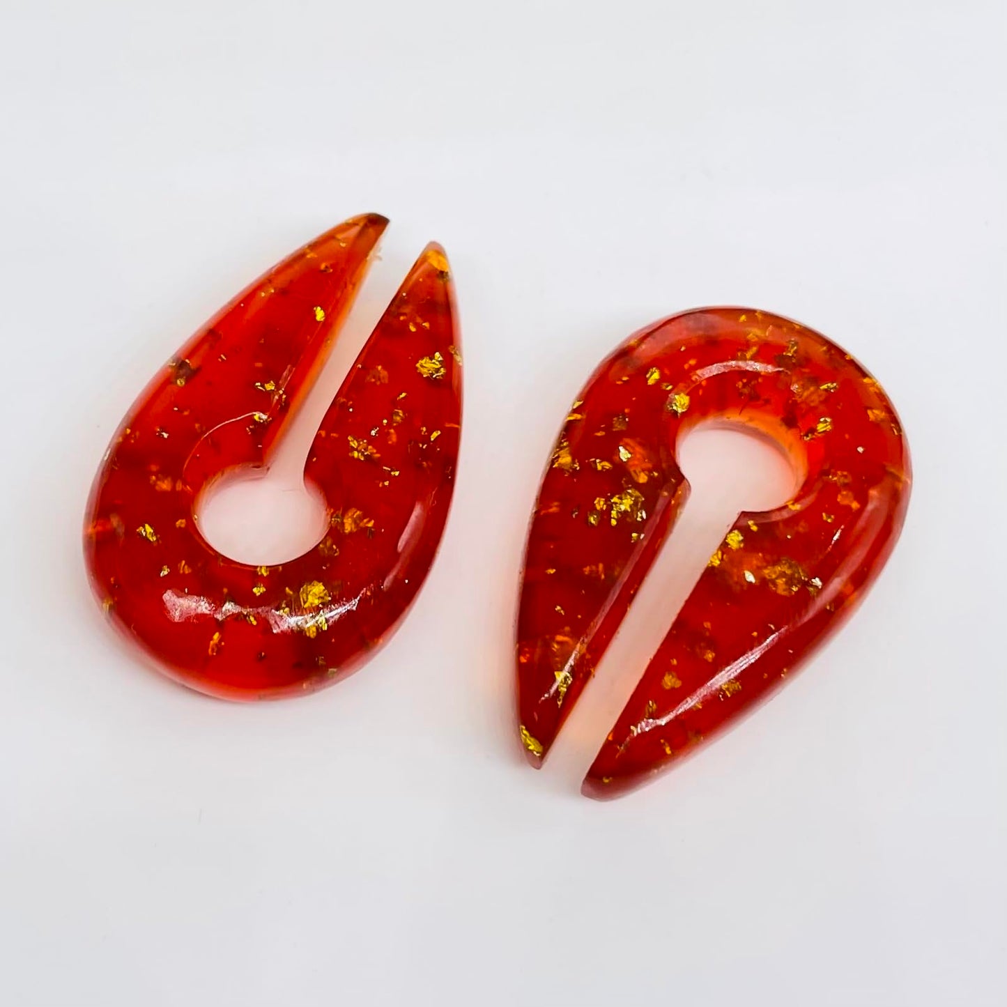 Amber Stone Handcrafted Drop Shape Ear Weights Keyhole Gauges Ear Piercing Naga Body Jewelry Size 2g (6mm), 0g (8mm) & 00g (10mm) & Customized Wholesale Also Available