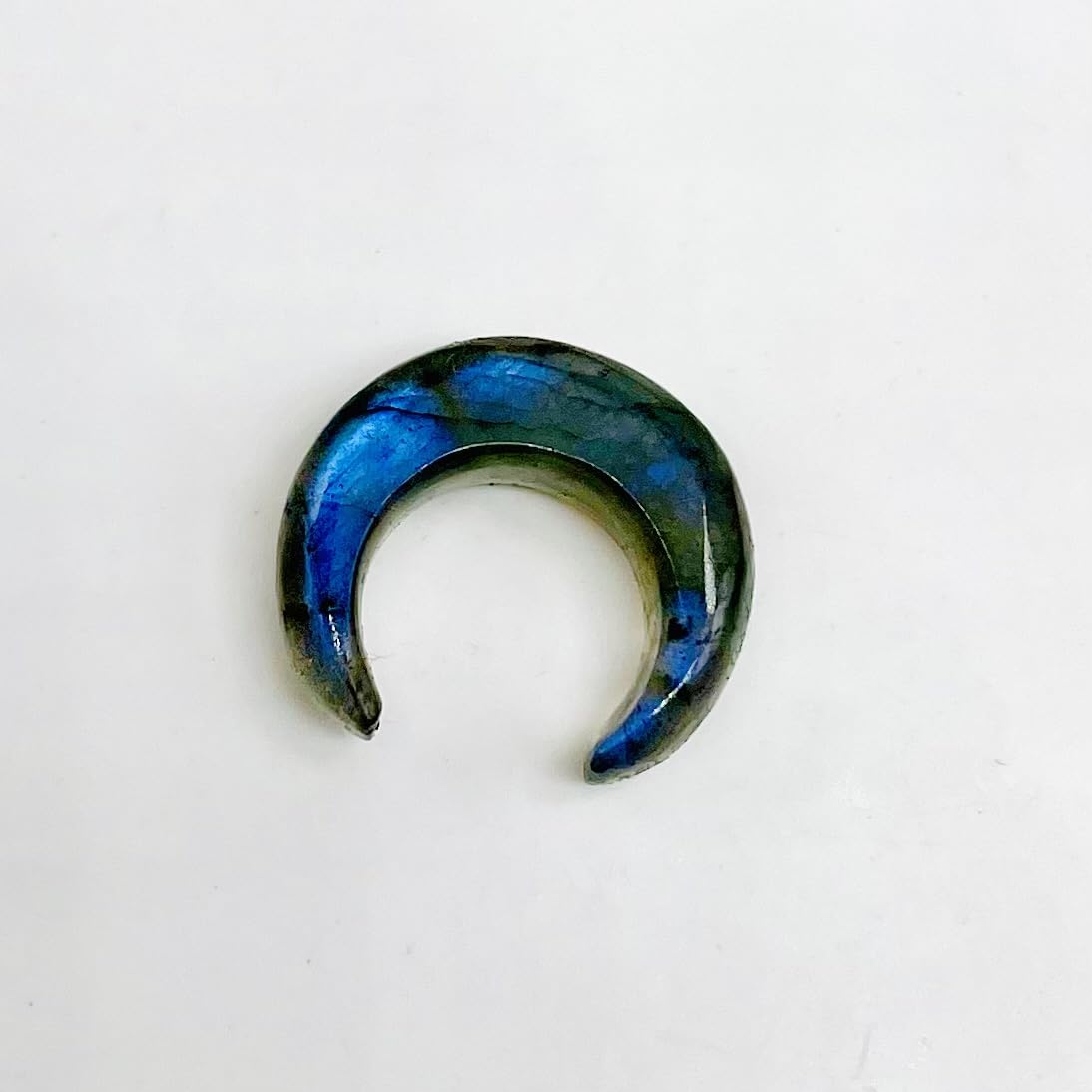 Natural Blue Flash Labradorite Crystal Handmade Nose Piercing Septum Pincher Naga Body Jewelry Size 12g (2mm) to 1/2" (12mm) Customized Size & Wholesale Also Available