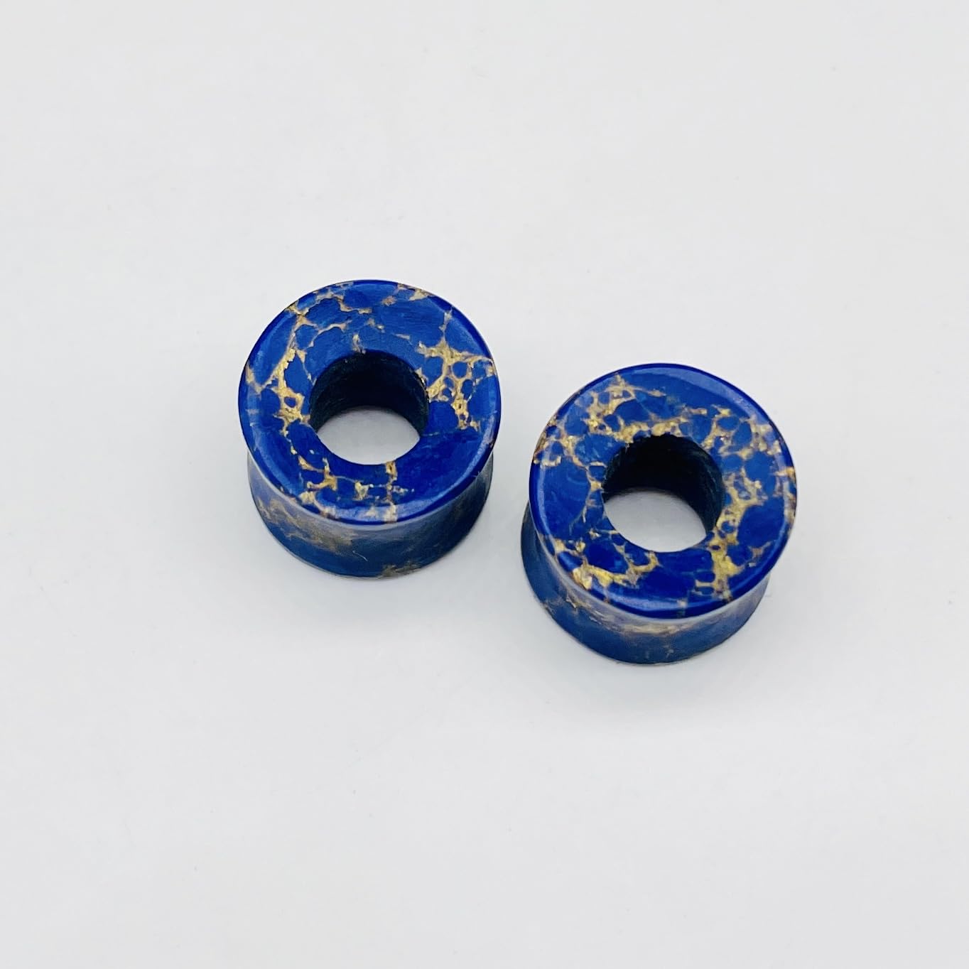 Body Jewellery Naga Piercing Ear Gauges Tunnel Plug (4mm to 40mm) - 2Pcs/Pack (Blue)