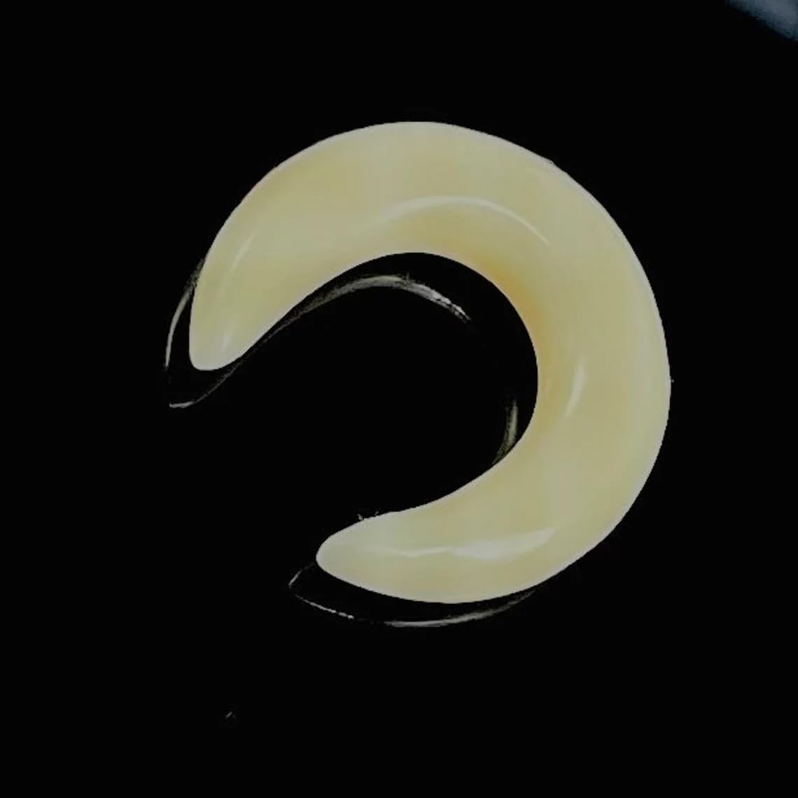 Synthetic Bone Crescent Septum Pincher Piercing Gauges, Sizes 2mm to 12mm