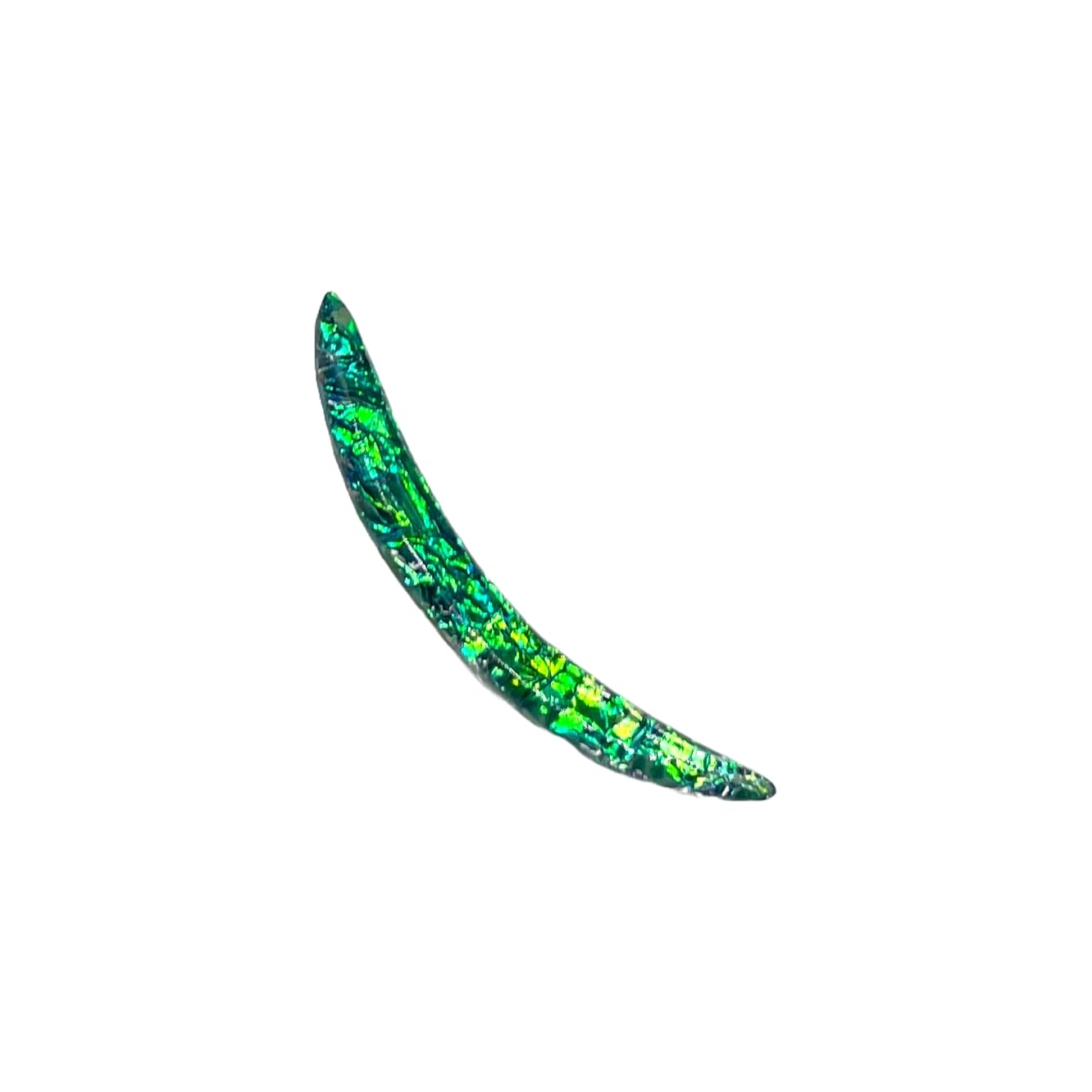 Green Opal Glitter Stone Septum Curved Tusk Spike, 12g-1/2", Custom Sizes, Opaque Gemstones