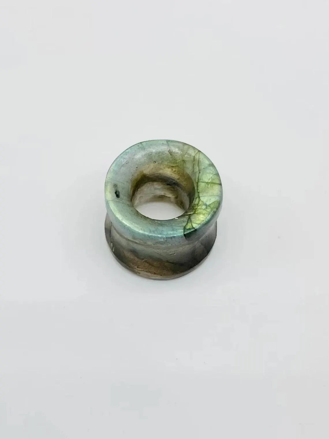 Natural Labradorite Gemstone Double‑Flare Tunnel Plugs for Stretched Ears Size 6G (4mm) to 40mm